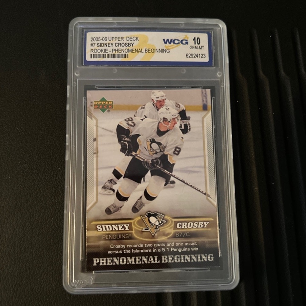 Graded Sidney Crosby #7 upper deck card